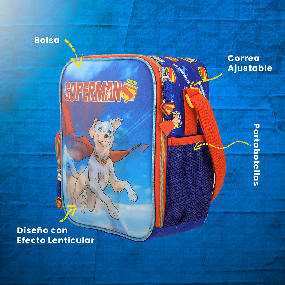 Lonchera Escolar Superman Krypto Lenticular