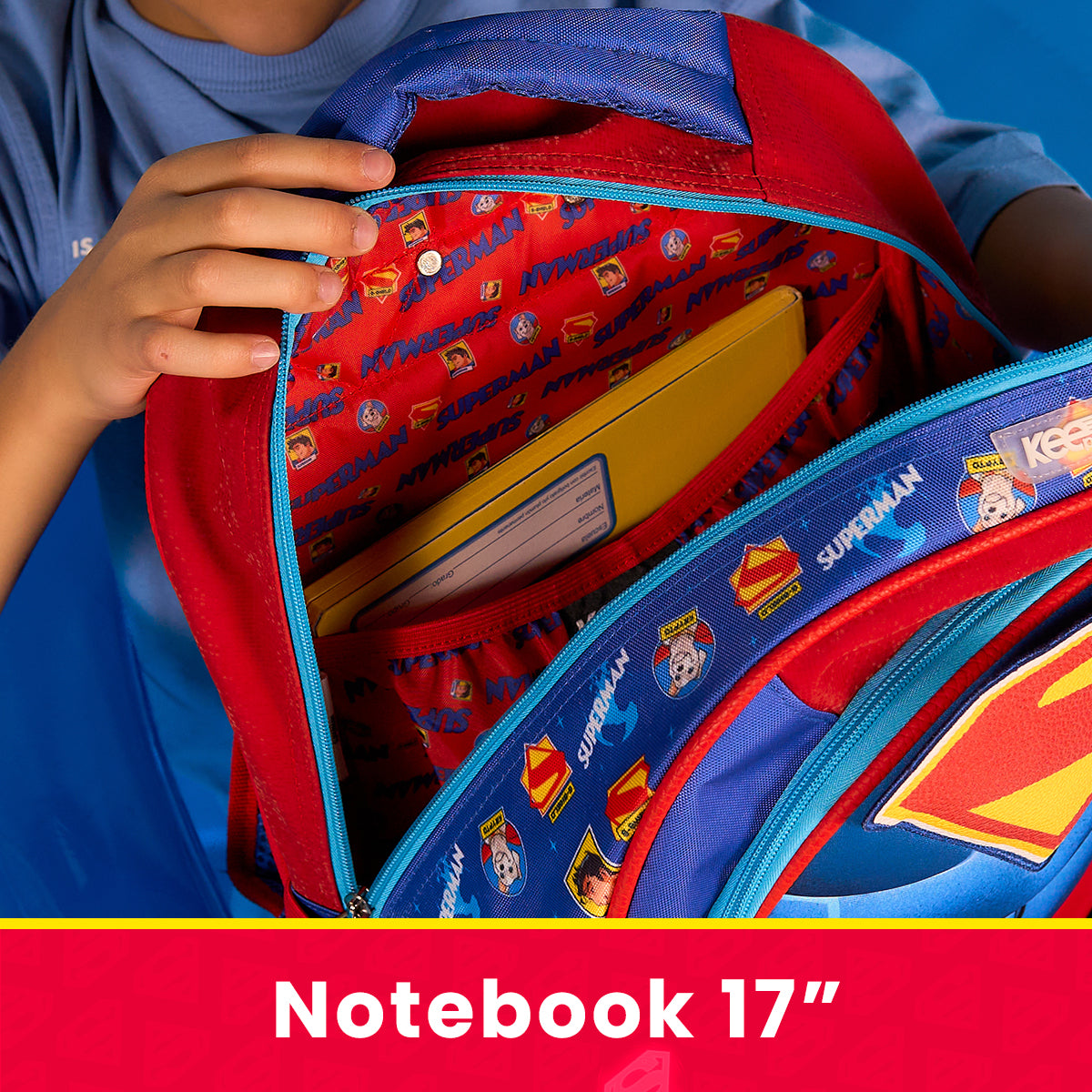 Set Mochila, Lonchera y Estuchera Escolar Superman Hero Armor